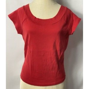 S M L Sport Women Scoop Neck Top Size XL Red   100% Cotton
